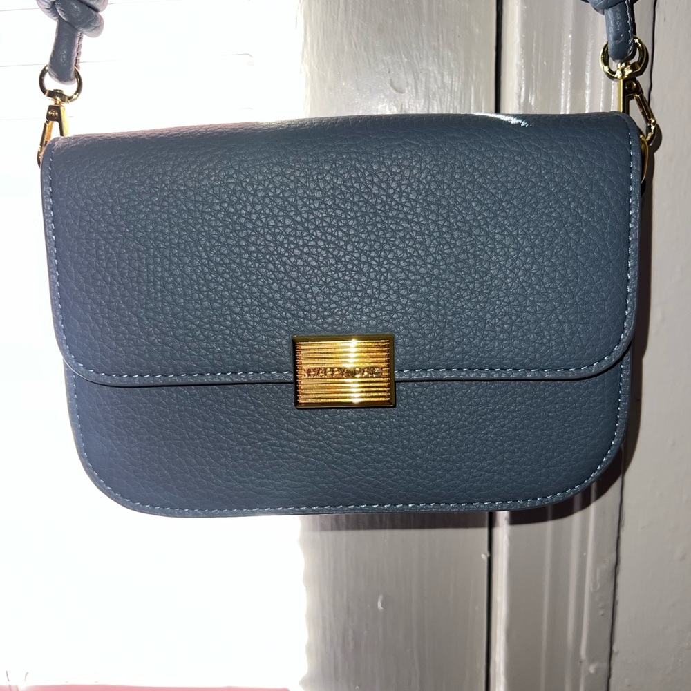 Elegant Blue Leather Crossbody Bag